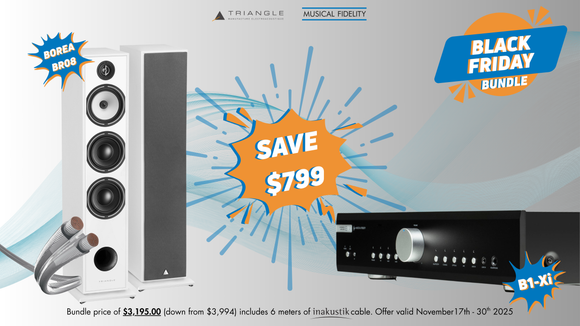Triangle Borea BR08 (Pair) + Musical Fidelity B1xi + 6m in-akustik Premium Silver speaker cable